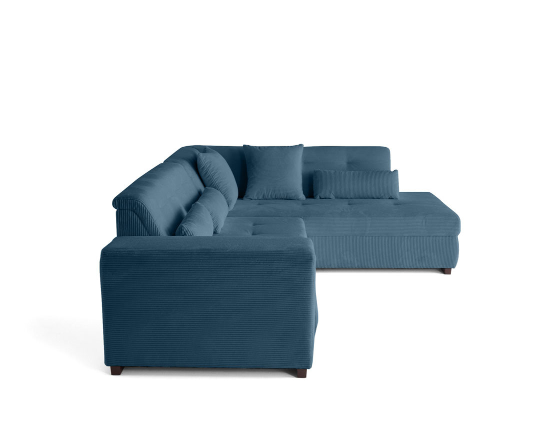 Canapé d'angle droit 5 places convertible en velours côtelé Vermont