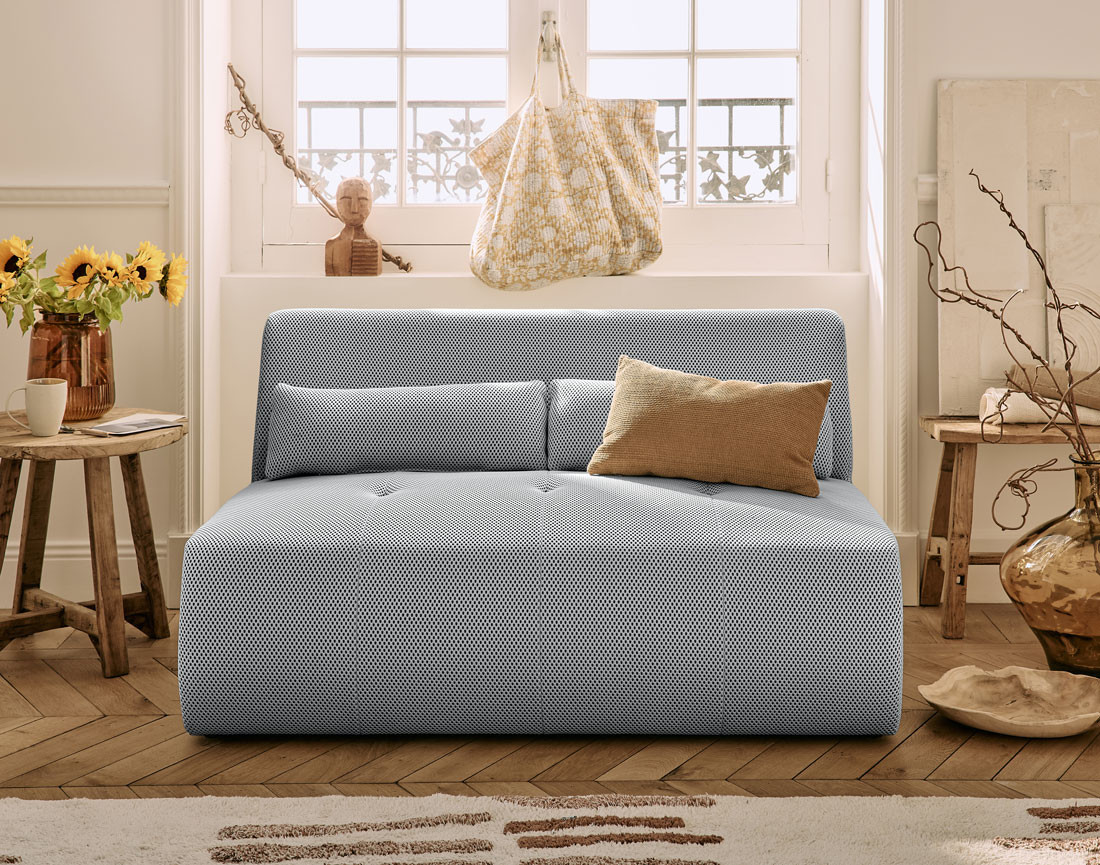 Canapé droit 2 places en tissu mailles 3D Onyx Canapé droit 2 places en tissu mailles 3D Onyx