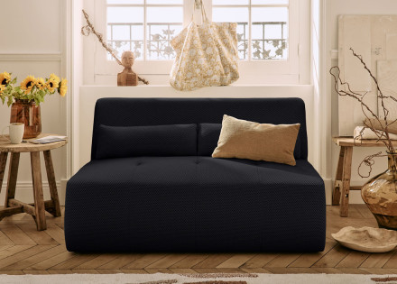Canapé droit 2 places en tissu mailles 3D Onyx