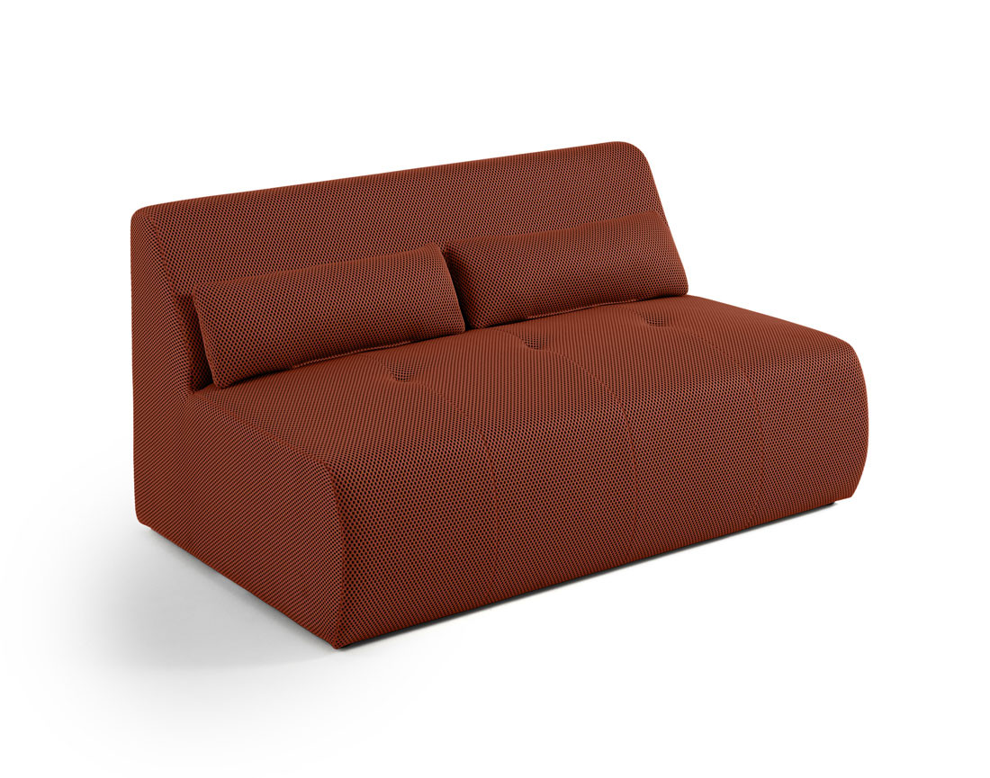 Canapé droit 2 places en tissu mailles 3D Onyx