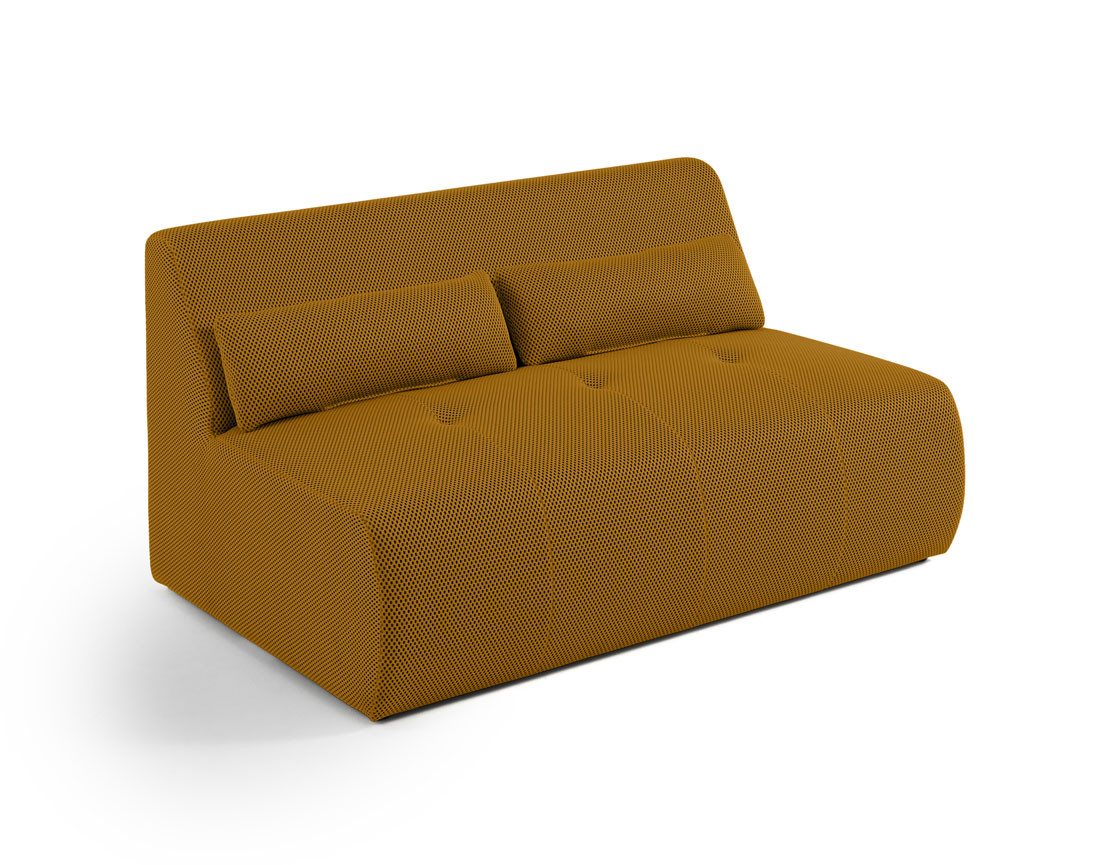 Canapé droit 2 places en tissu mailles 3D Onyx