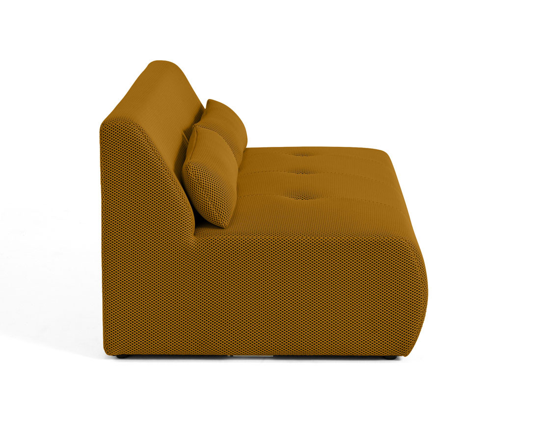 Canapé droit 2 places en tissu mailles 3D Onyx