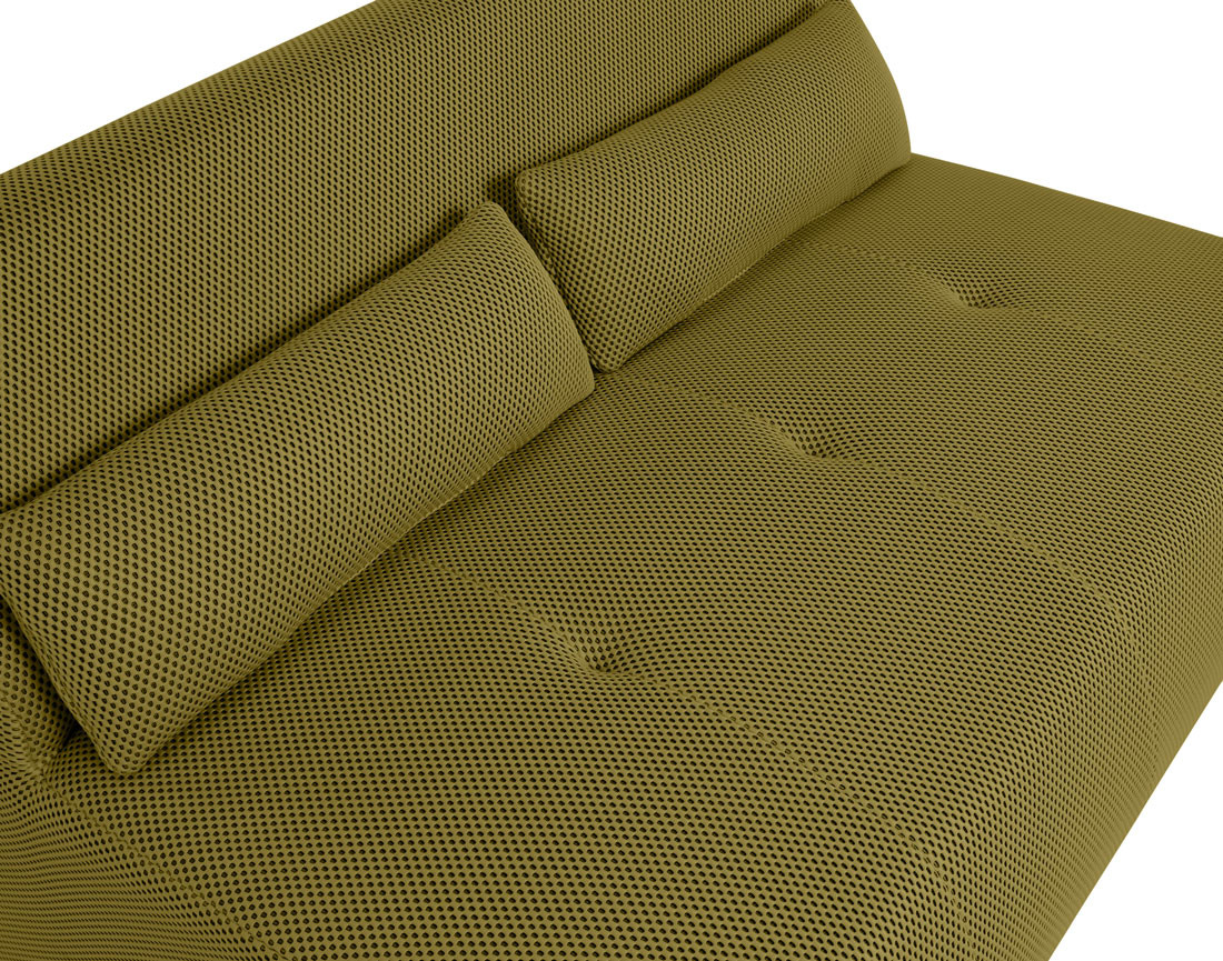 Canapé droit 2 places en tissu mailles 3D Onyx