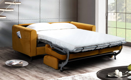 Owen - Canapé 3 places convertible - Ouverture express - Couchage quotidien - Velours Owen - Canapé 3 places convertible - Ouverture express - Couchage quotidien - Velours