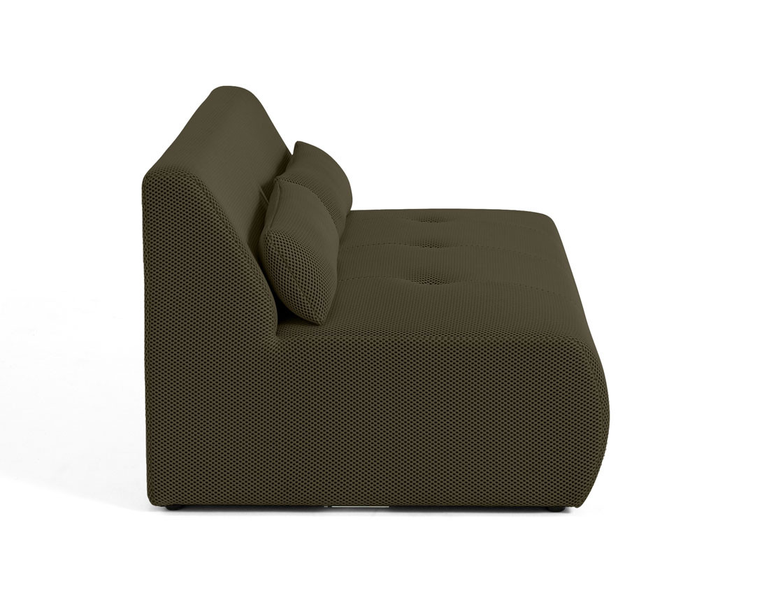 Canapé droit 2 places en tissu mailles 3D Onyx