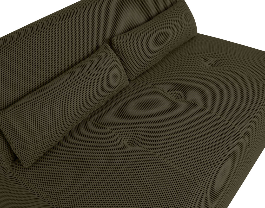 Canapé droit 2 places en tissu mailles 3D Onyx