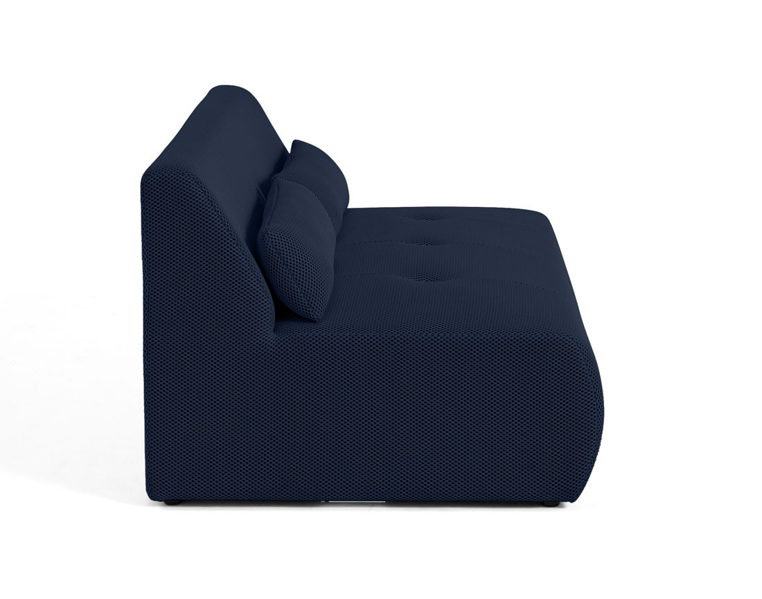 Canapé droit 2 places en tissu mailles 3D Onyx