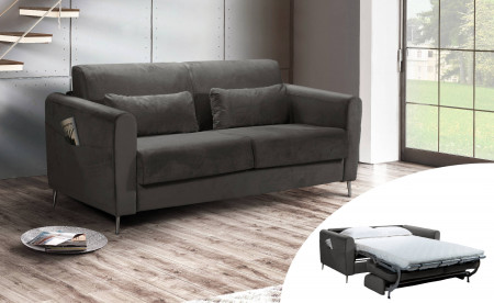 Owen - Canapé 3 places convertible - Ouverture express - Couchage quotidien - Velours Owen - Canapé 3 places convertible - Ouverture express - Couchage quotidien - Velours