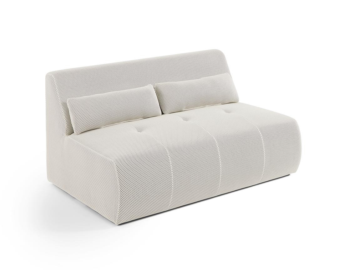 Canapé panoramique modulable d'angle droit 7 places en tissu mailles 3D Onyx