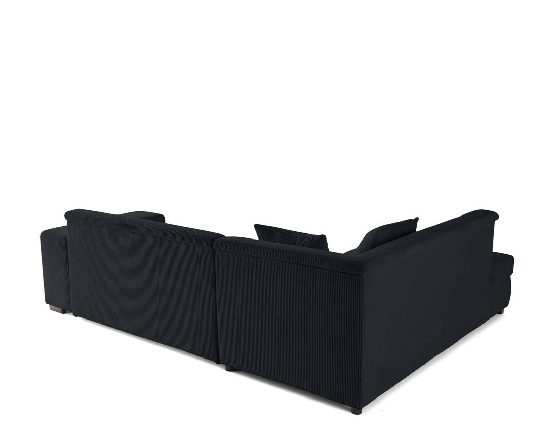 Canapé d'angle gauche 5 places convertible en velours côtelé Vermont