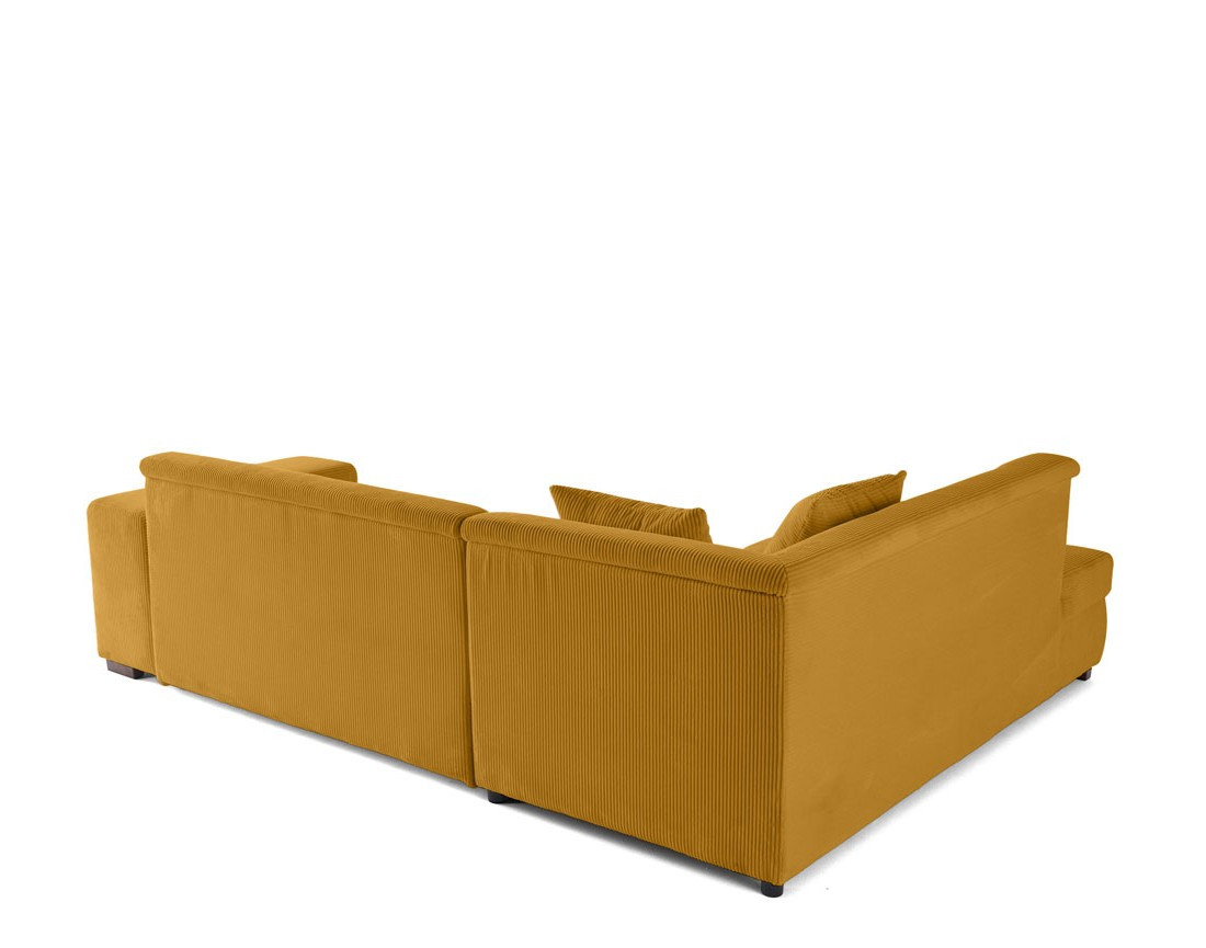 Canapé d'angle gauche 5 places convertible en velours côtelé Vermont