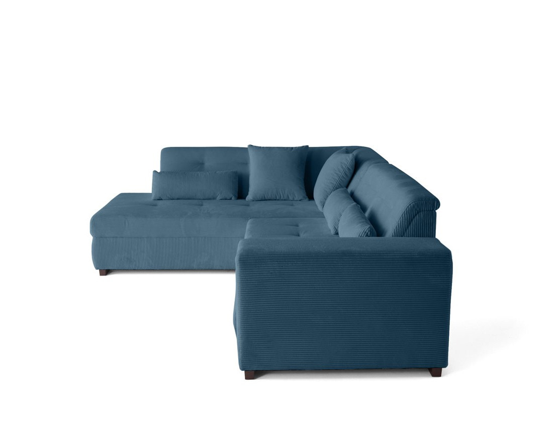 Canapé d'angle gauche 5 places convertible en velours côtelé Vermont