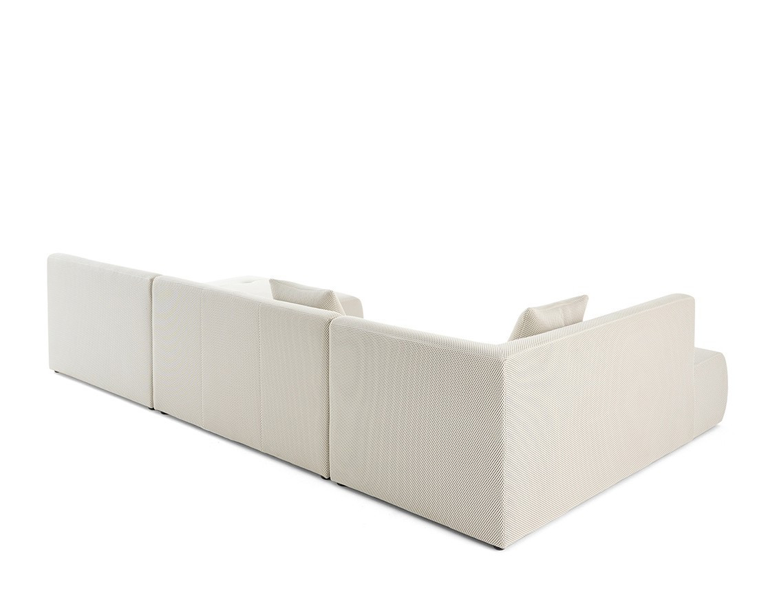 Canapé panoramique modulable d'angle gauche 7 places en tissu mailles 3D Onyx Canapé panoramique modulable d'angle gauche 7 places en tissu mailles 3D Onyx