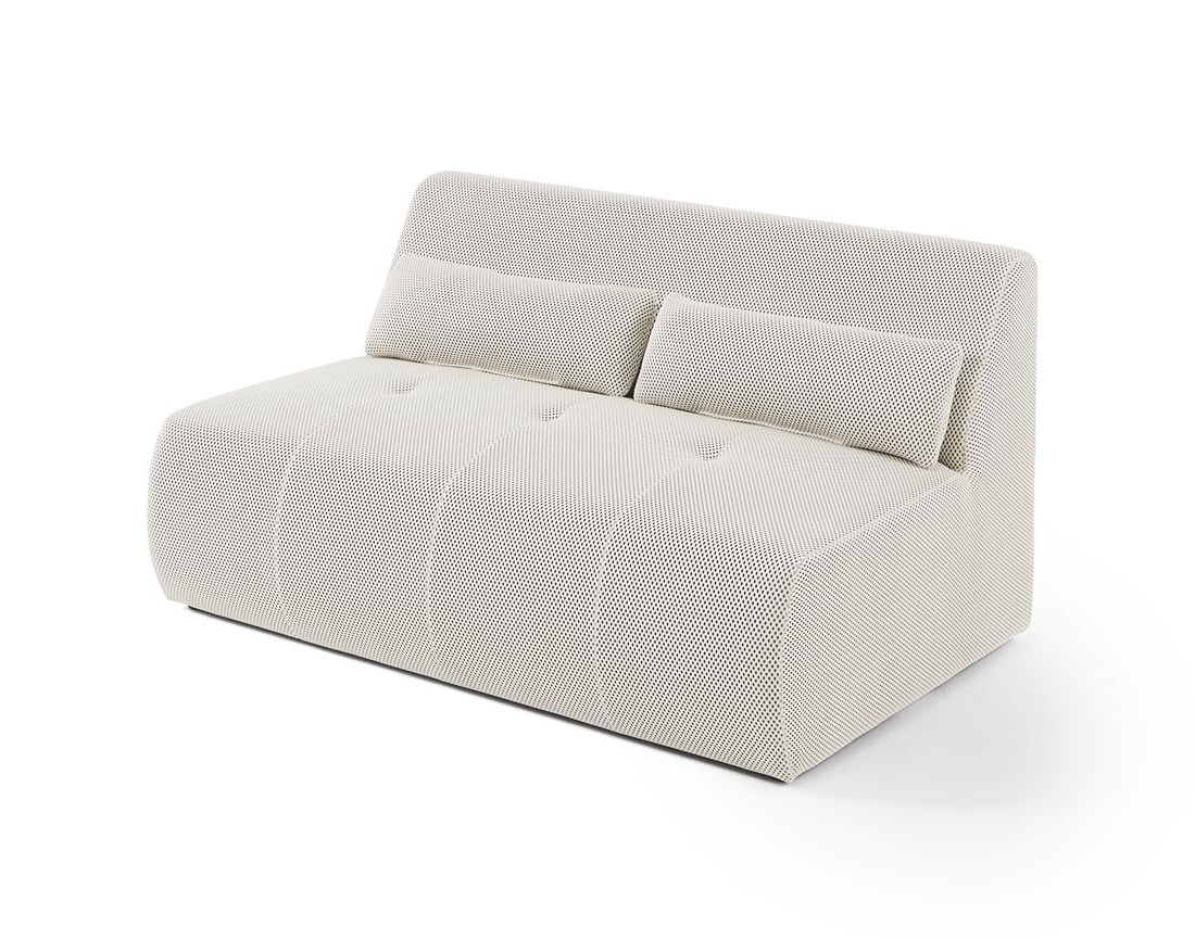 Canapé panoramique modulable d'angle gauche 7 places en tissu mailles 3D Onyx Canapé panoramique modulable d'angle gauche 7 places en tissu mailles 3D Onyx