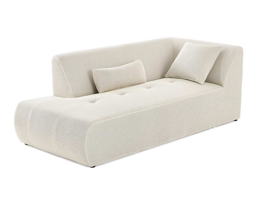 Canapé panoramique modulable d'angle gauche 7 places en tissu mailles 3D Onyx Canapé panoramique modulable d'angle gauche 7 places en tissu mailles 3D Onyx