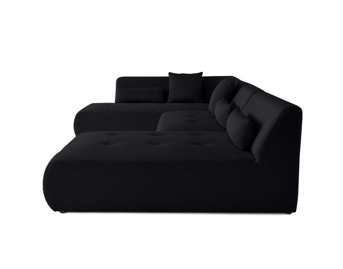 Canapé panoramique modulable d'angle gauche 7 places en tissu mailles 3D Onyx Canapé panoramique modulable d'angle gauche 7 places en tissu mailles 3D Onyx
