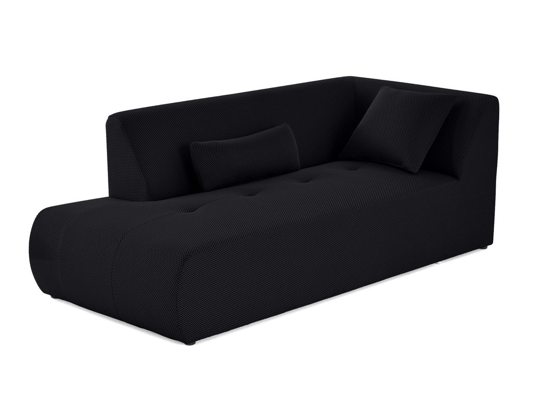 Canapé panoramique modulable d'angle gauche 7 places en tissu mailles 3D Onyx Canapé panoramique modulable d'angle gauche 7 places en tissu mailles 3D Onyx