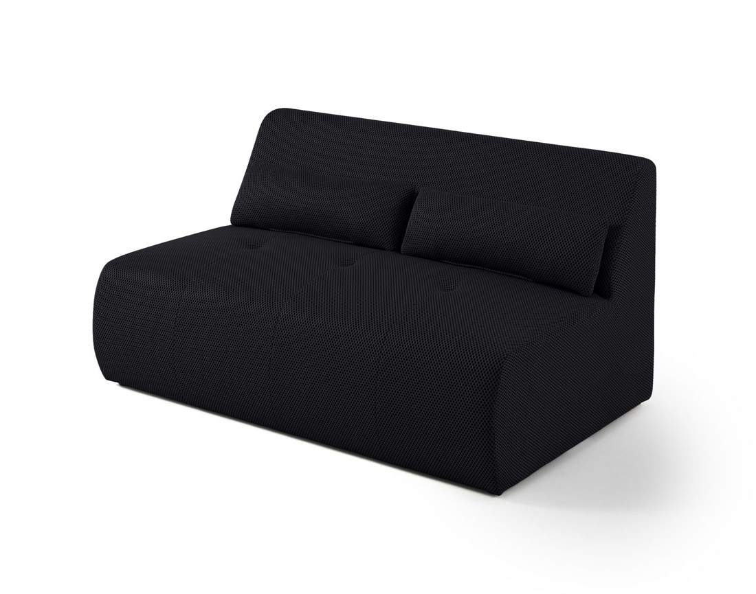 Canapé panoramique modulable d'angle gauche 7 places en tissu mailles 3D Onyx Canapé panoramique modulable d'angle gauche 7 places en tissu mailles 3D Onyx