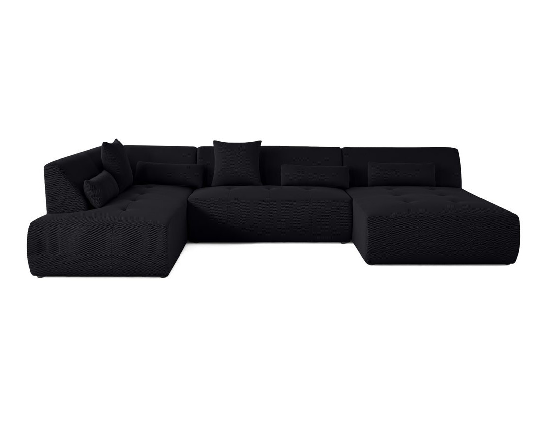 Canapé panoramique modulable d'angle gauche 7 places en tissu mailles 3D Onyx Canapé panoramique modulable d'angle gauche 7 places en tissu mailles 3D Onyx