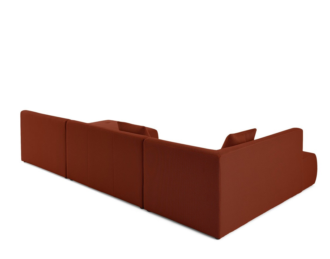 Canapé panoramique modulable d'angle gauche 7 places en tissu mailles 3D Onyx