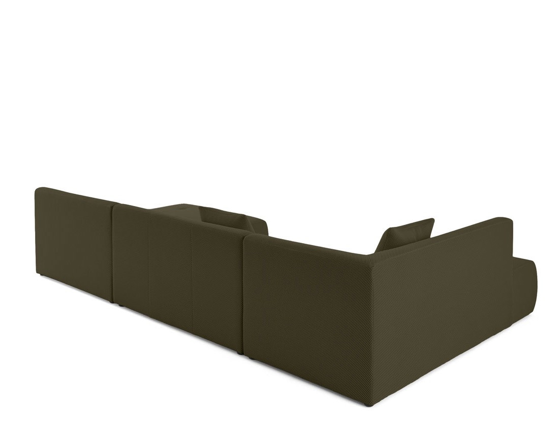 Canapé panoramique modulable d'angle gauche 7 places en tissu mailles 3D Onyx