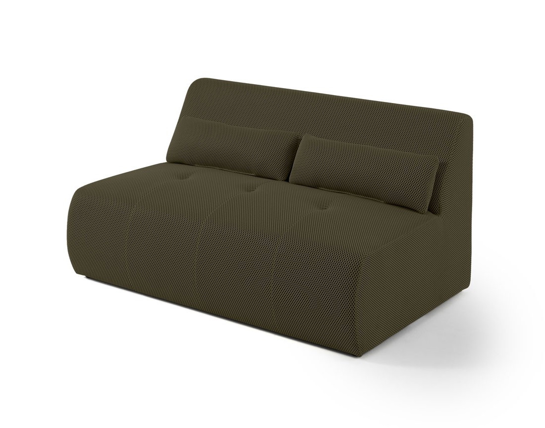 Canapé panoramique modulable d'angle gauche 7 places en tissu mailles 3D Onyx