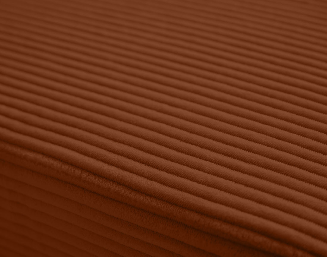 Canapé panoramique convertible Vermont 7 pl en velours côtelé - droit