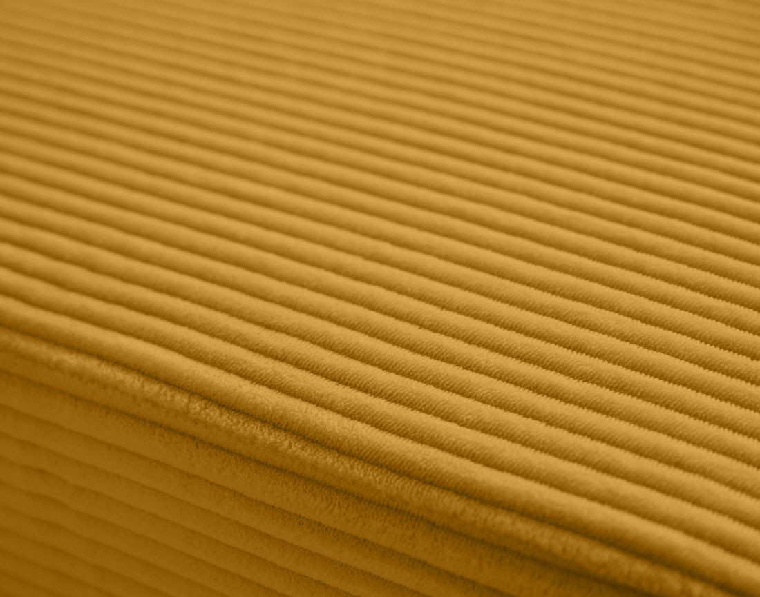 Canapé panoramique convertible Vermont 7 pl en velours côtelé - droit