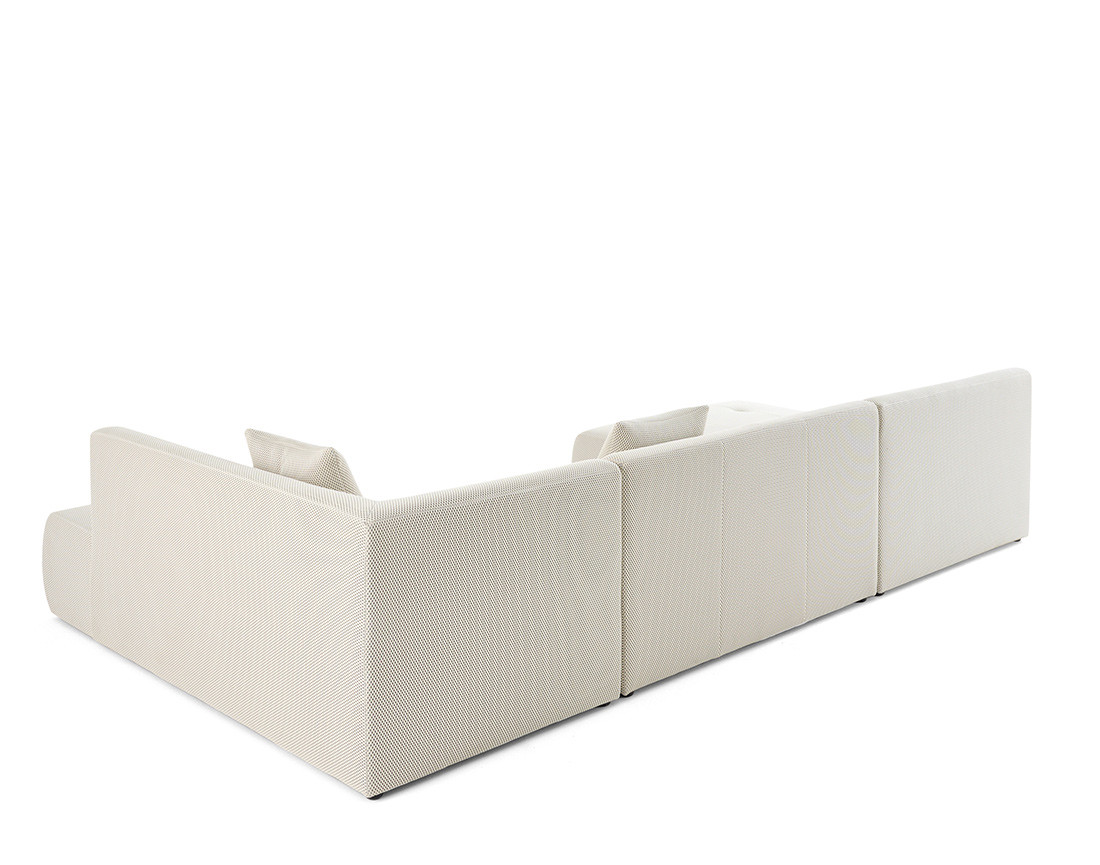 Canapé panoramique d'angle droit 7 places en tissu mailles 3D Onyx Canapé panoramique d'angle droit 7 places en tissu mailles 3D Onyx