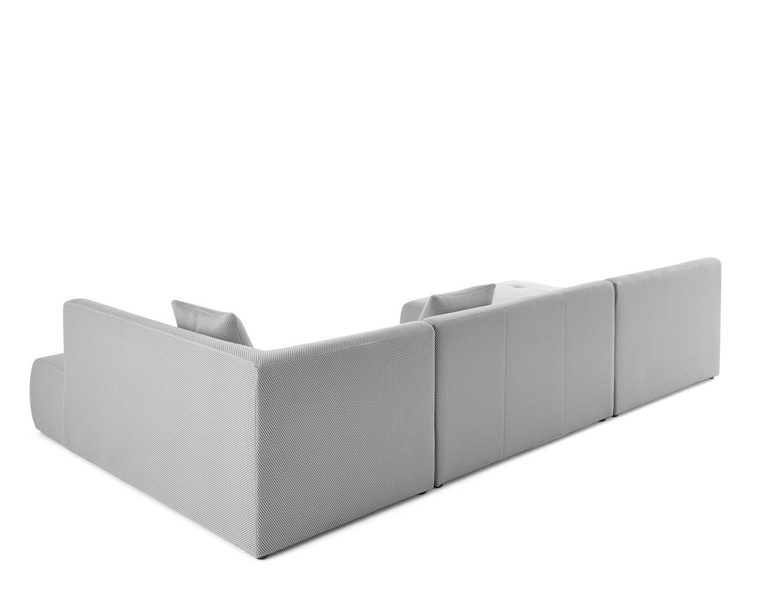 Canapé panoramique d'angle droit 7 places en tissu mailles 3D Onyx Canapé panoramique d'angle droit 7 places en tissu mailles 3D Onyx