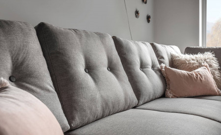 OSLO - Canapé panoramique convertible angle droite - Gris foncé - 290x87x149cm OSLO - Canapé panoramique convertible angle droite - Gris foncé - 290x87x149cm