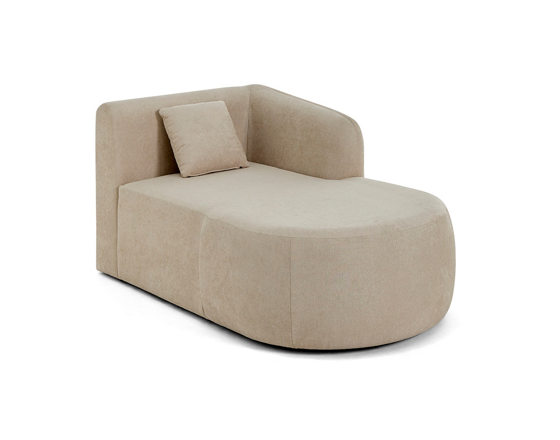 Module d'assise méridienne droit en tissu Ikare