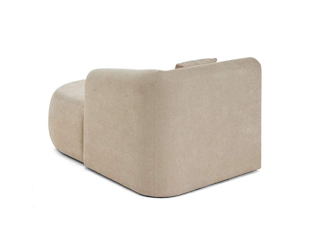 Module d'assise méridienne droit en tissu Ikare