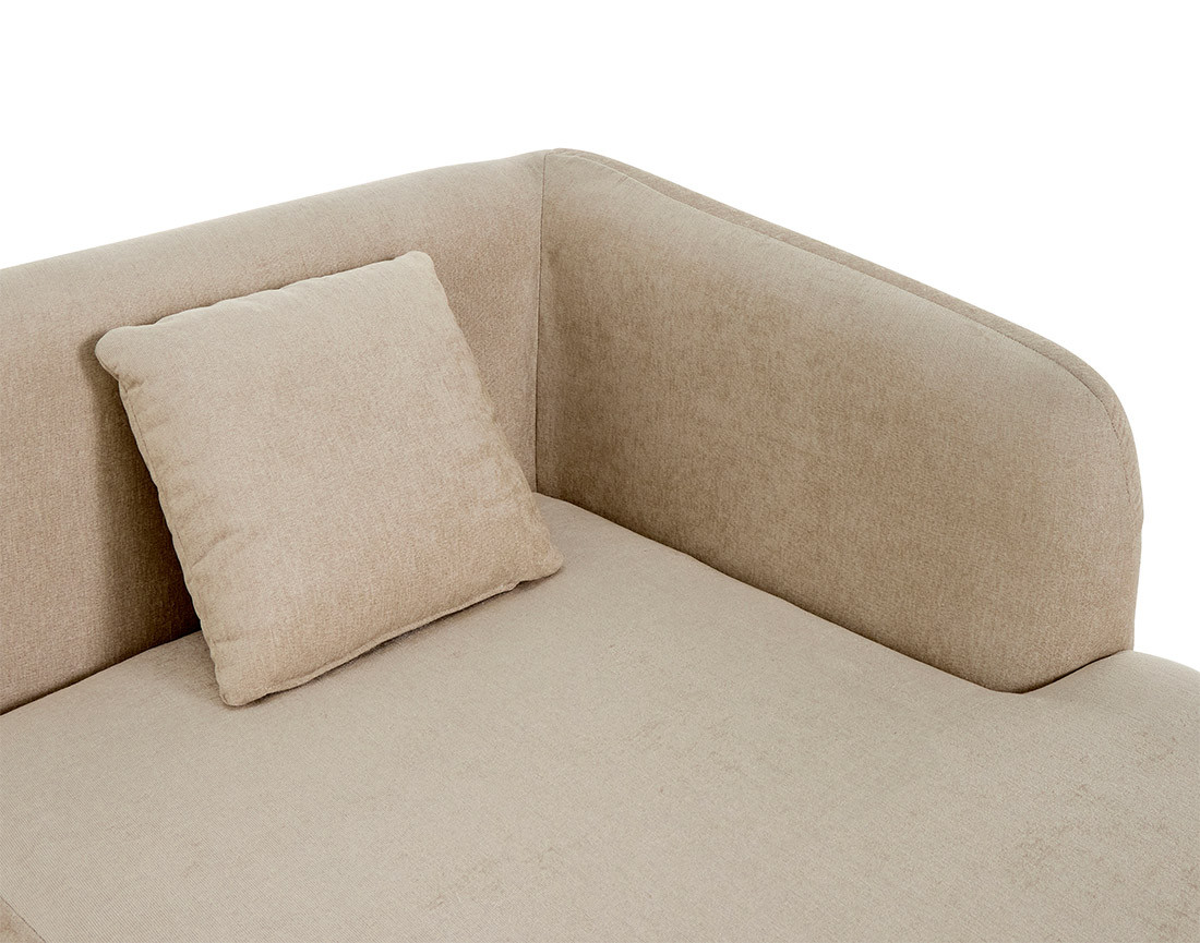 Module d'assise méridienne droit en tissu Ikare