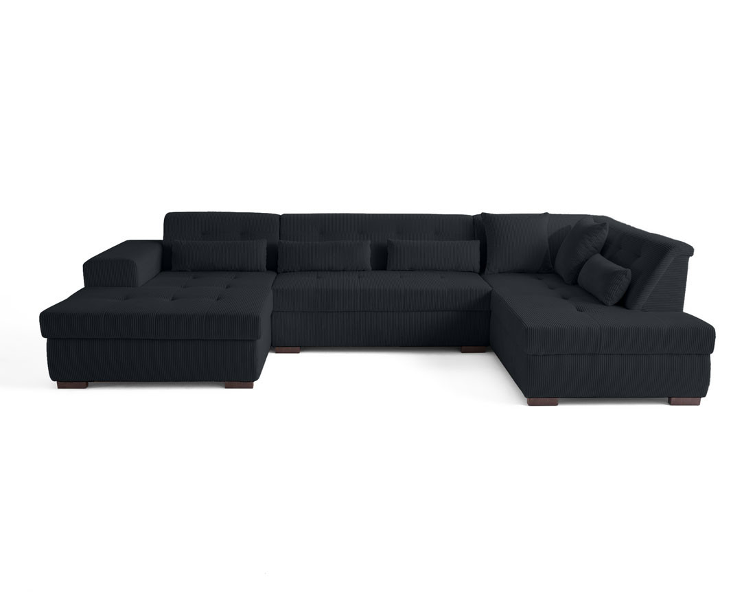 Canapé panoramique d'angle droit 7 places en velours côtelé Vermont Canapé panoramique d'angle droit 7 places en velours côtelé Vermont