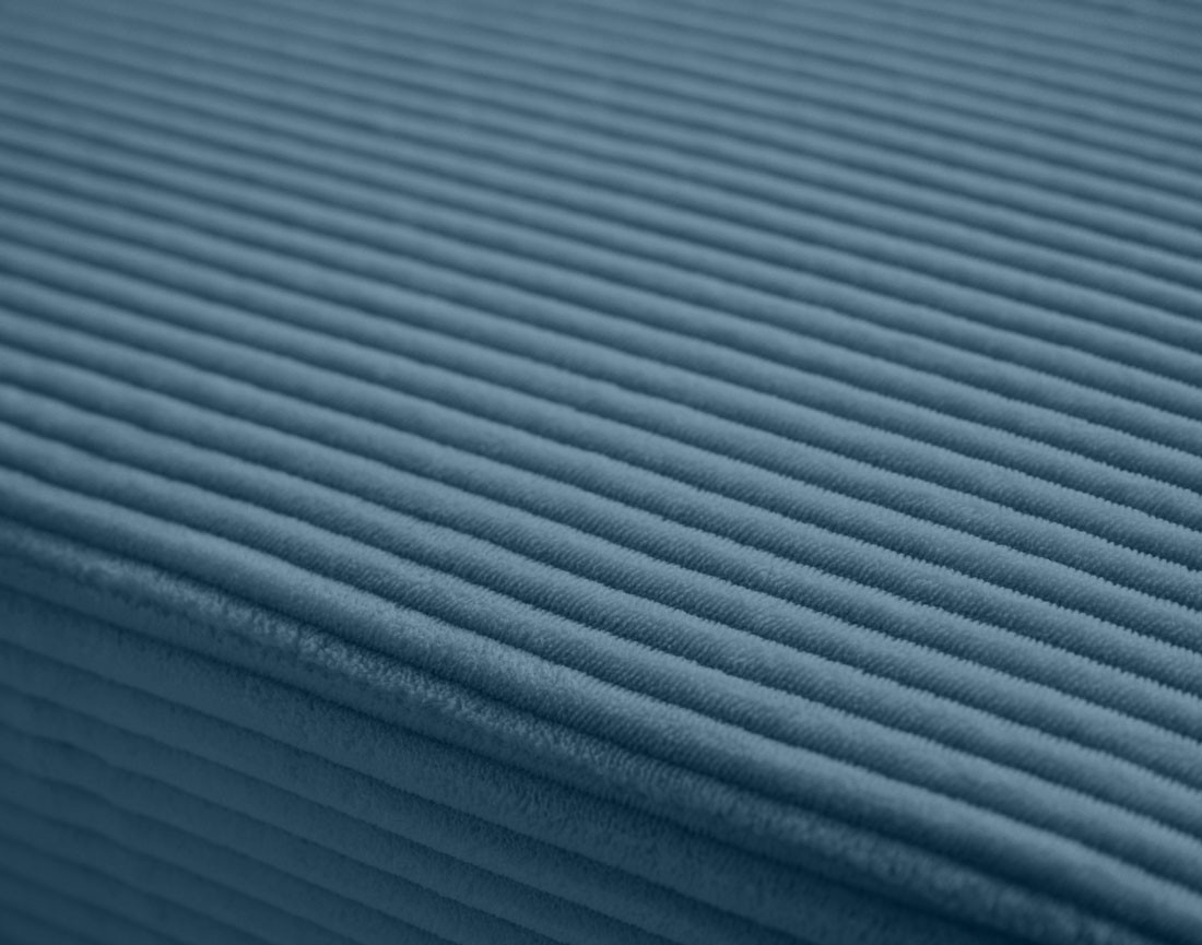 Canapé panoramique d'angle droit 7 places en velours côtelé Vermont