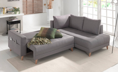 Ivar - Canapé d'angle L 5 places - Convertible - Avec coffre et poche de rangement - Style scandinave - Droit Ivar - Canapé d'angle L 5 places - Convertible - Avec coffre et poche de rangement - Style scandinave - Droit