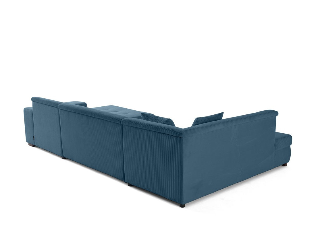 Canapé panoramique convertible Vermont 7 places en velours côtelé