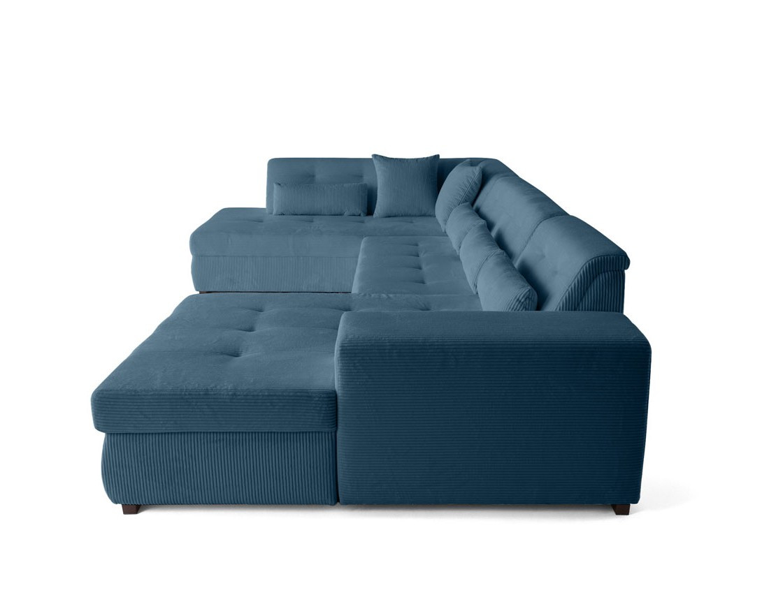 Canapé panoramique convertible Vermont 7 places en velours côtelé