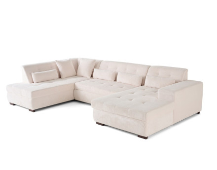 Canapé panoramique convertible Vermont 7 places en velours côtelé