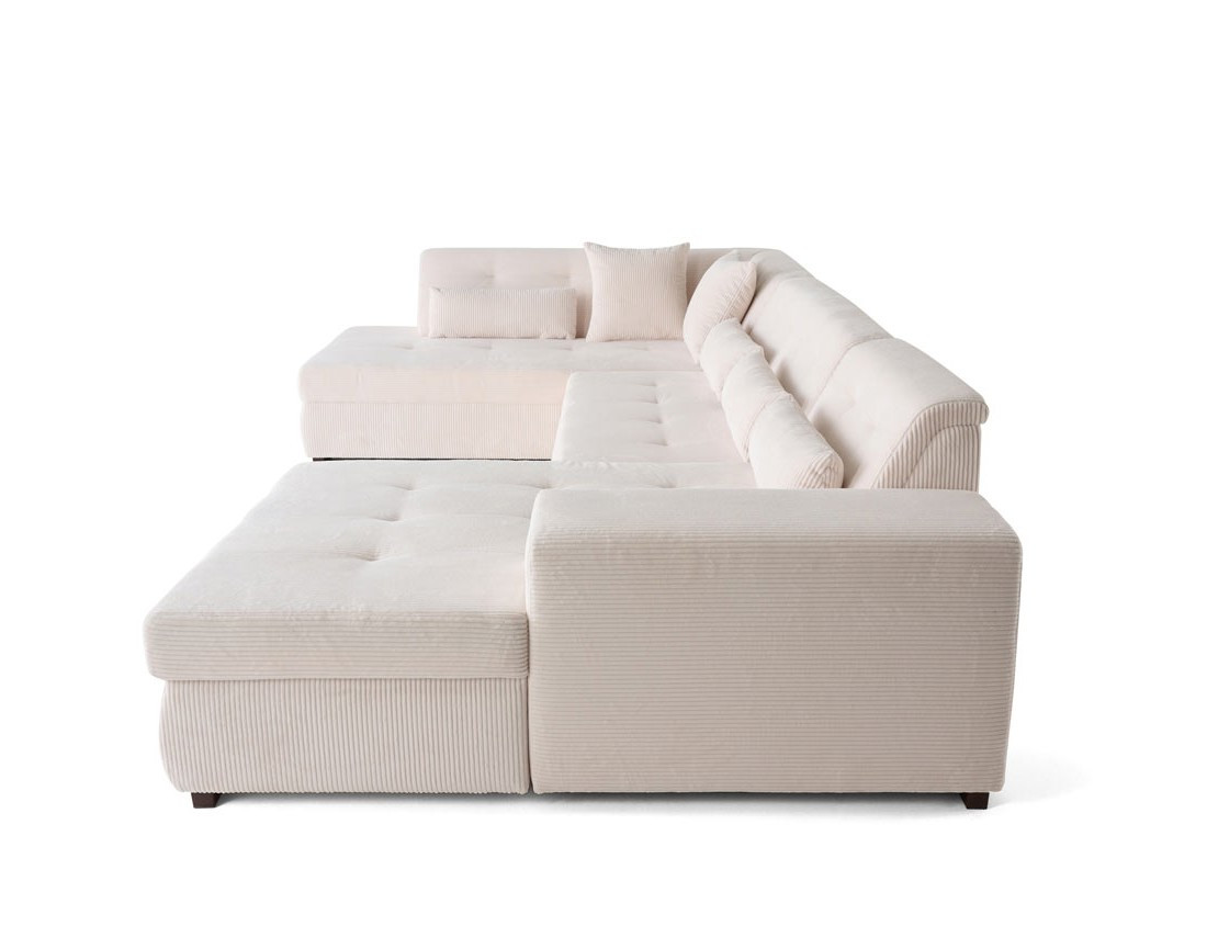 Canapé panoramique convertible Vermont 7 places en velours côtelé Canapé panoramique convertible Vermont 7 places en velours côtelé
