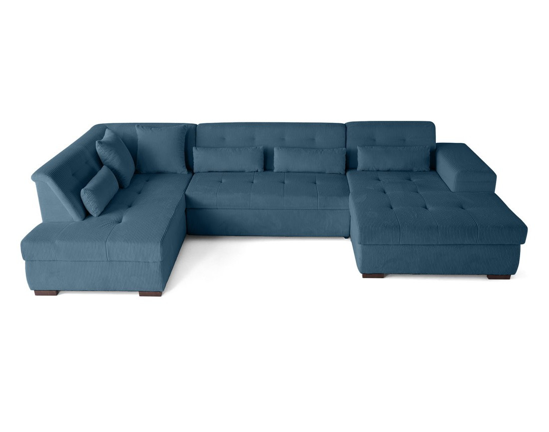 Canapé panoramique convertible Vermont 7 places en velours côtelé