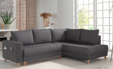 Ivar - Canapé d'angle L 5 places - Convertible - Avec coffre et poche de rangement - Style scandinave - Droit Ivar - Canapé d'angle L 5 places - Convertible - Avec coffre et poche de rangement - Style scandinave - Droit