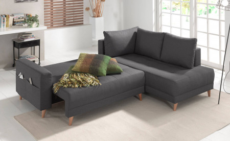 Ivar - Canapé d'angle L 5 places - Convertible - Avec coffre et poche de rangement - Style scandinave - Droit Ivar - Canapé d'angle L 5 places - Convertible - Avec coffre et poche de rangement - Style scandinave - Droit