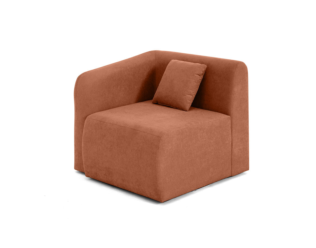 module d'assise d'angle gauche en tissu Ikare