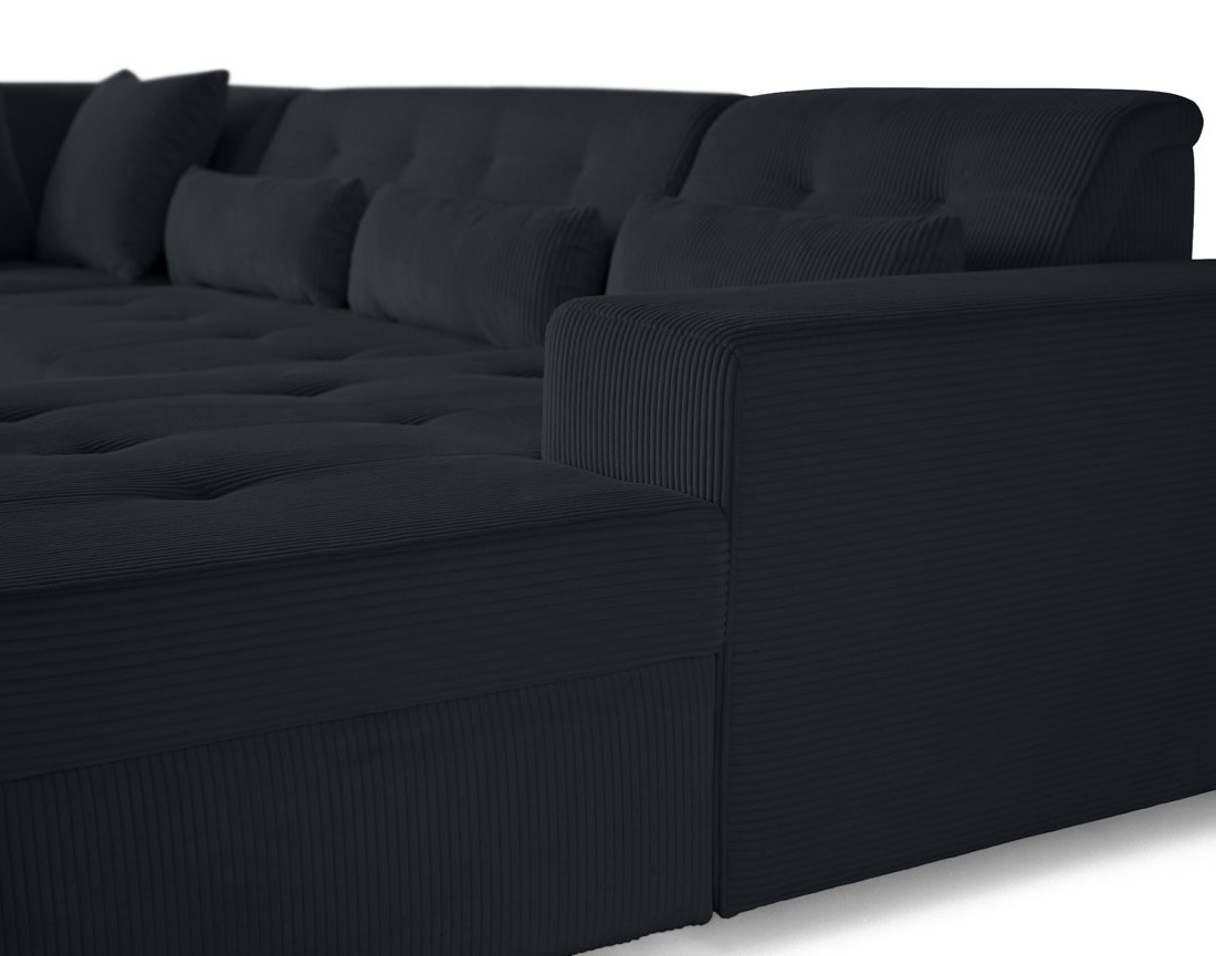 Canapé panoramique d'angle gauche 7 places en velours côtelé Vermont Canapé panoramique d'angle gauche 7 places en velours côtelé Vermont