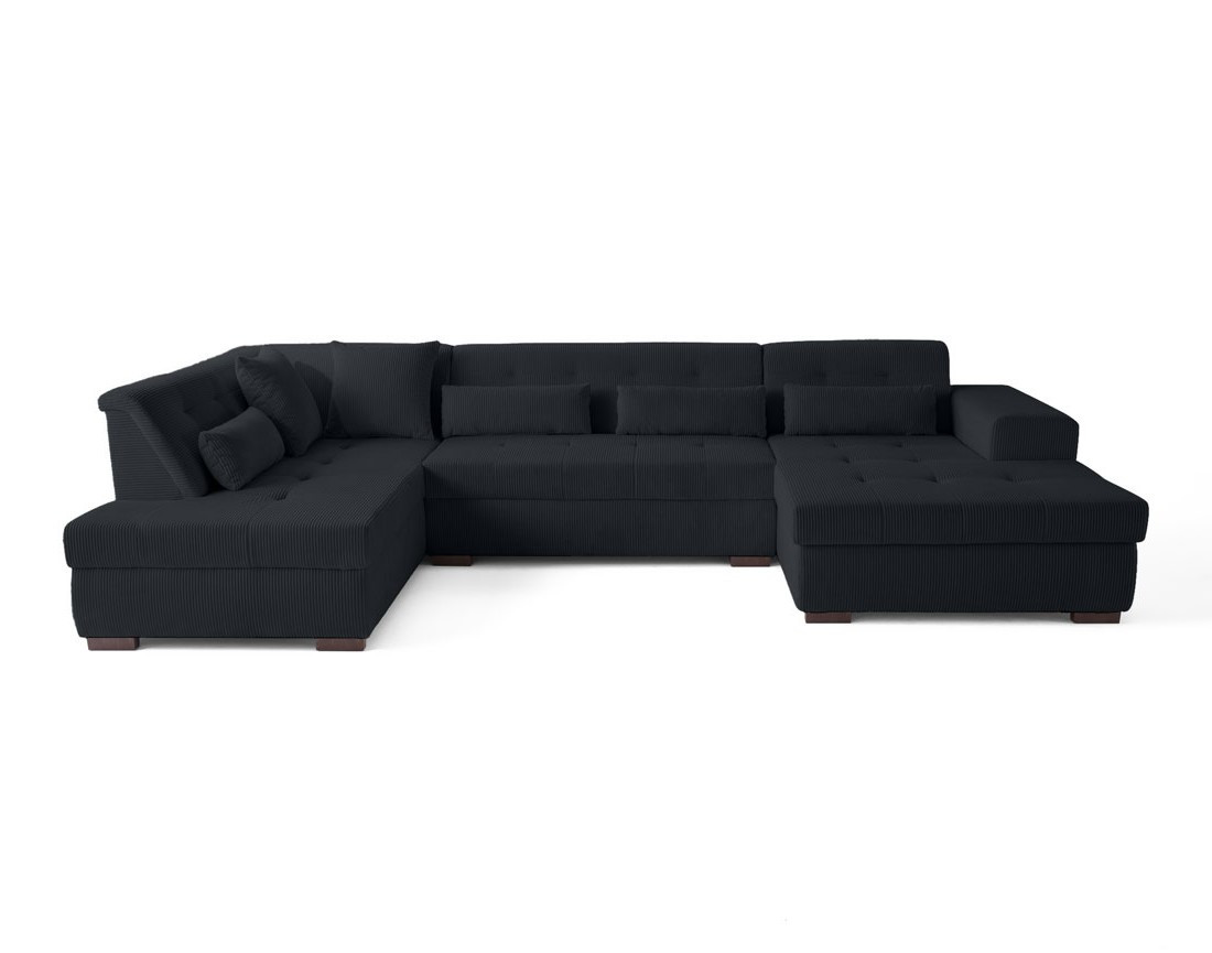 Canapé panoramique d'angle gauche 7 places en velours côtelé Vermont Canapé panoramique d'angle gauche 7 places en velours côtelé Vermont