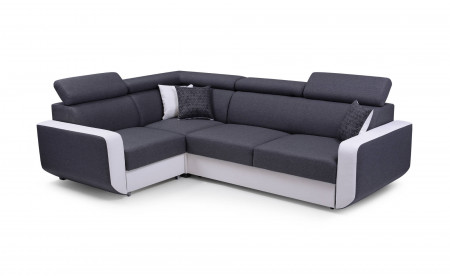 Dustin - Canapé d'angle L réversible - 5 places - Convertible avec coffre - Têtieres réglables Dustin - Canapé d'angle L réversible - 5 places - Convertible avec coffre - Têtieres réglables