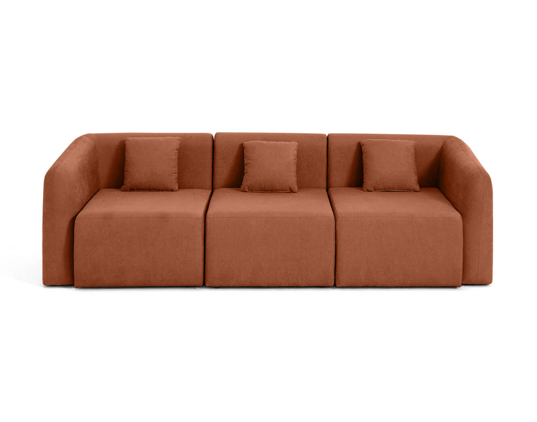 Canapé modulable 3 places en tissu Ikare