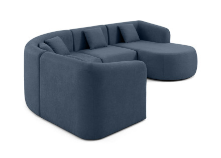 Canapé modulable d'angle droit 5 pl, méridienne, tissu Ikare